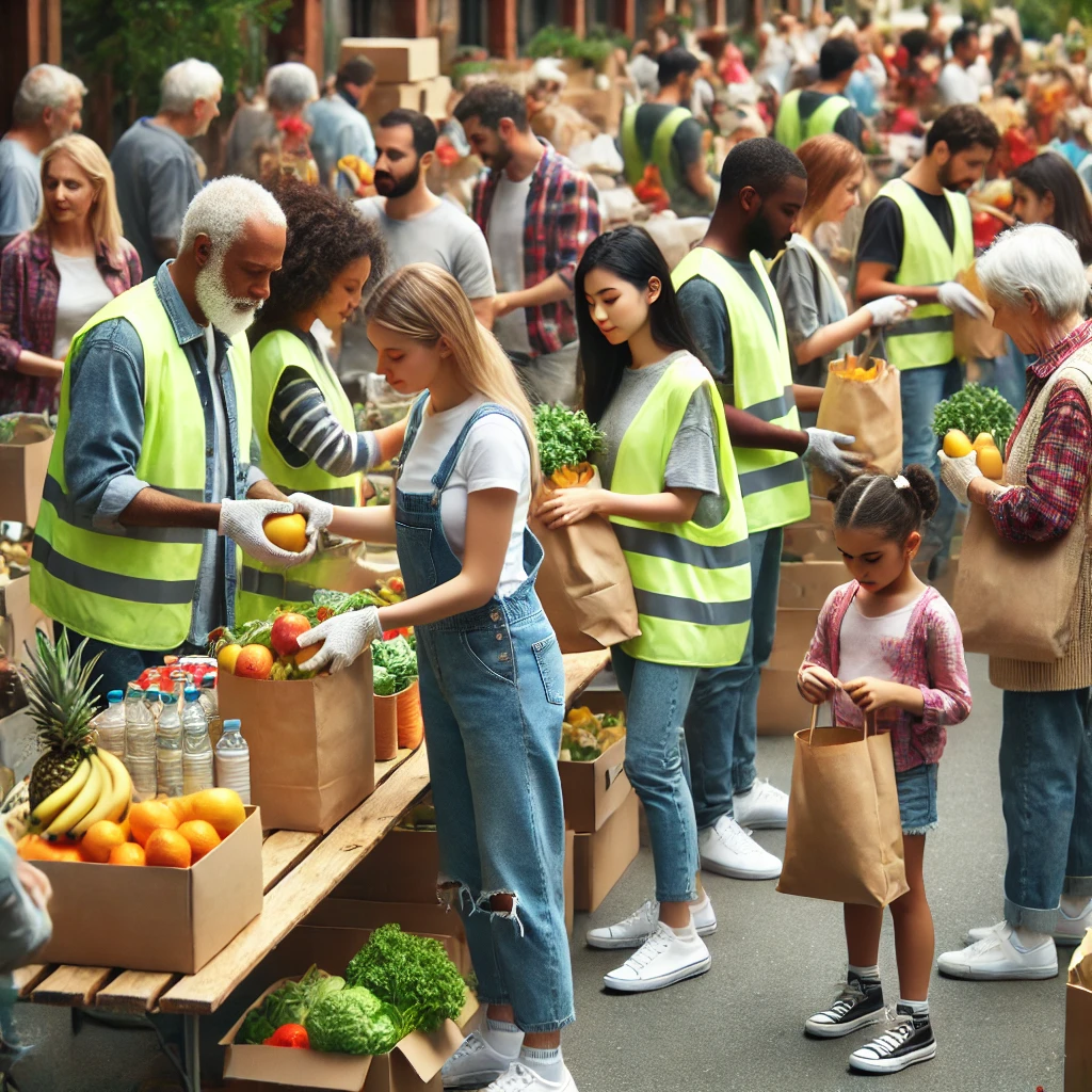 Distribution de nourriture alimentaire gratuite à Roubaix